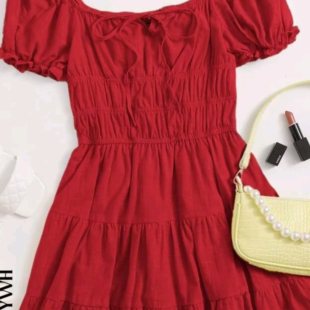 Shein Ruffle Red Dress